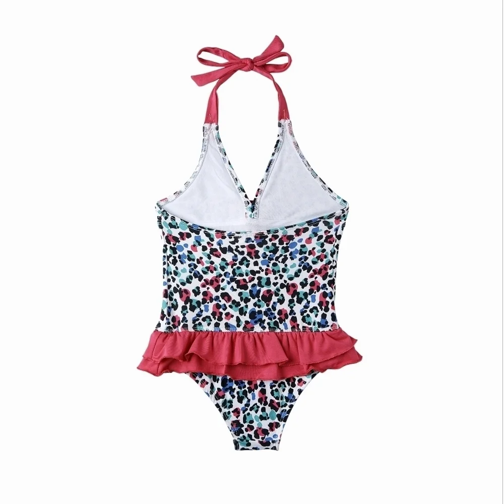 NWT Pink Platinum Multicolor Leopard Kids Swimsuit 3T